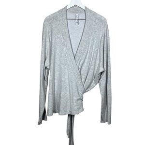 Athleta Womens Poise Dance Wrap Long Sleeve Soft Cozy Top Plus Size 3X Gray
